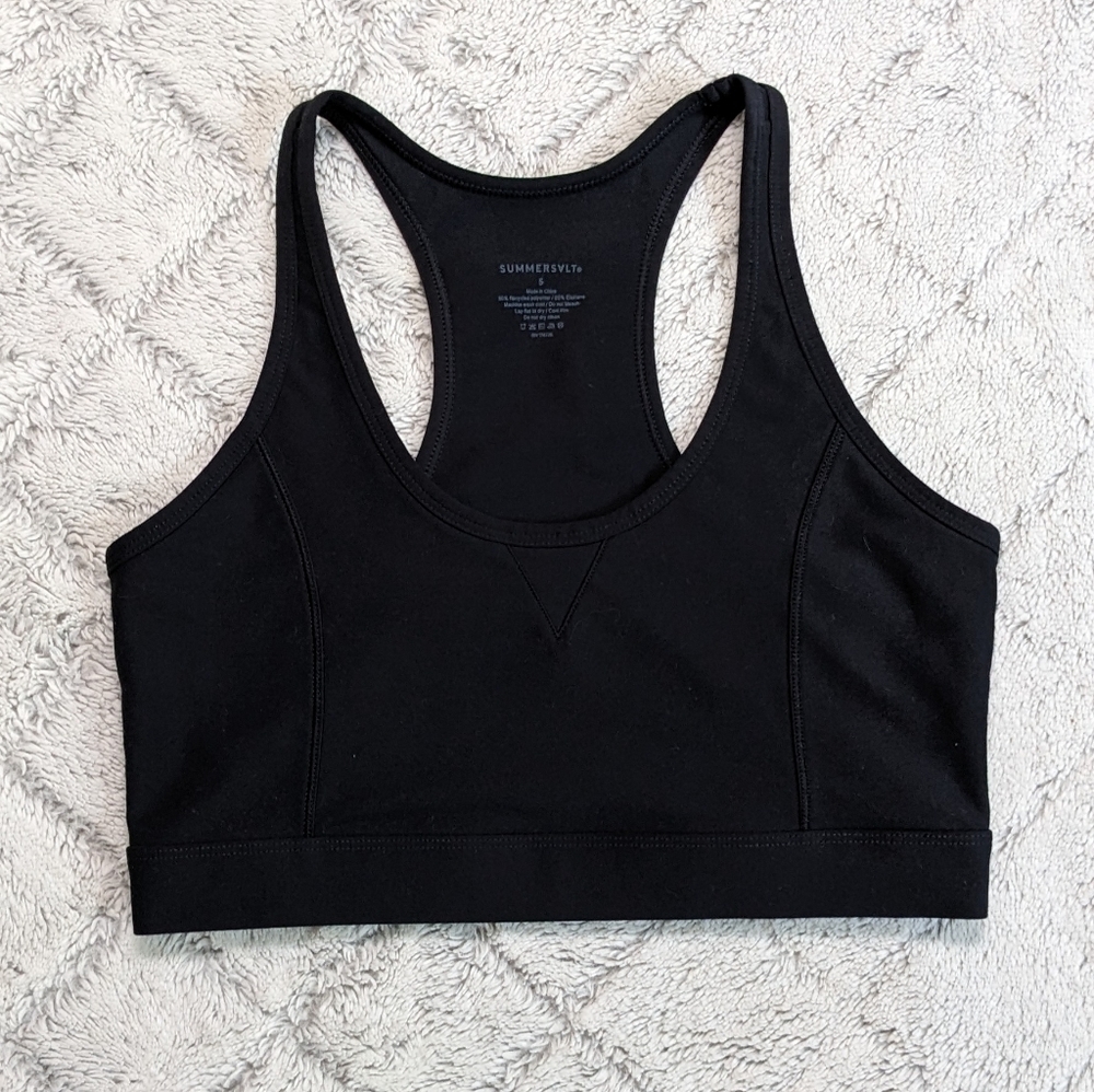 Summersalt The Midi Sports Bra Women's Small Sea Urchin Black